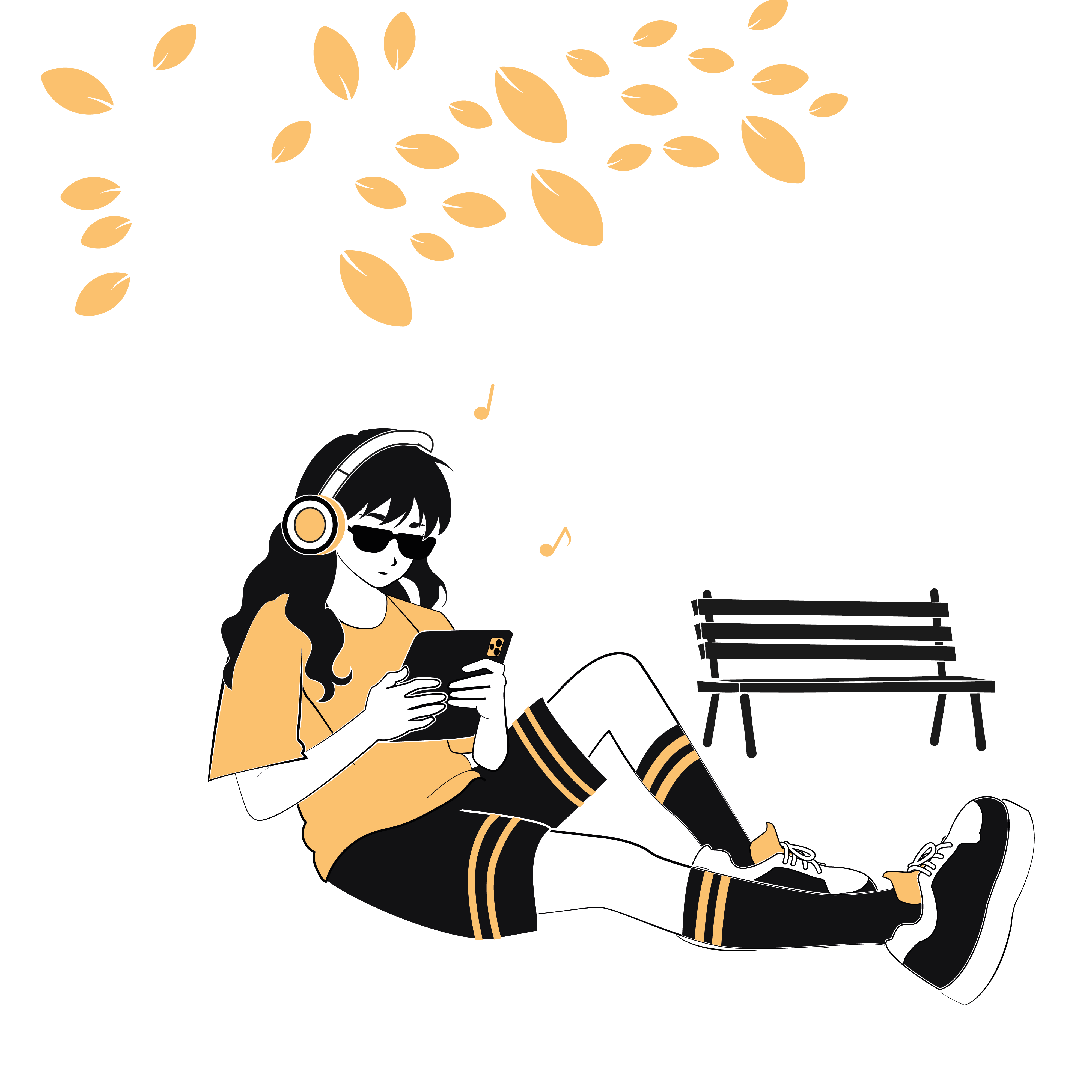 Producer sketching a beat on a tablet sampler outdoors in a park